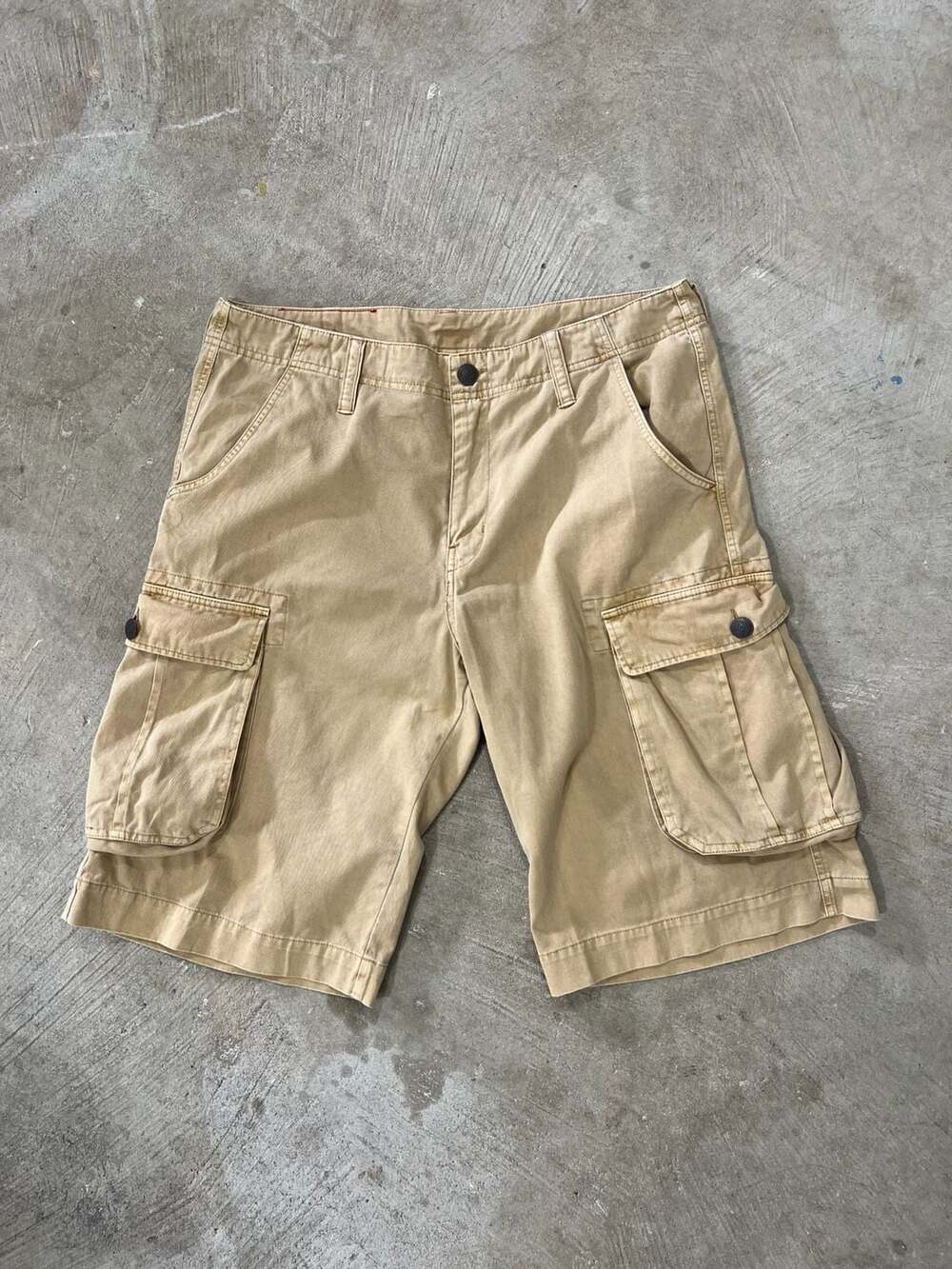 True Religion Ricky Cargo Shorts Khaki Men’s 36 Y2K Utility Baggy